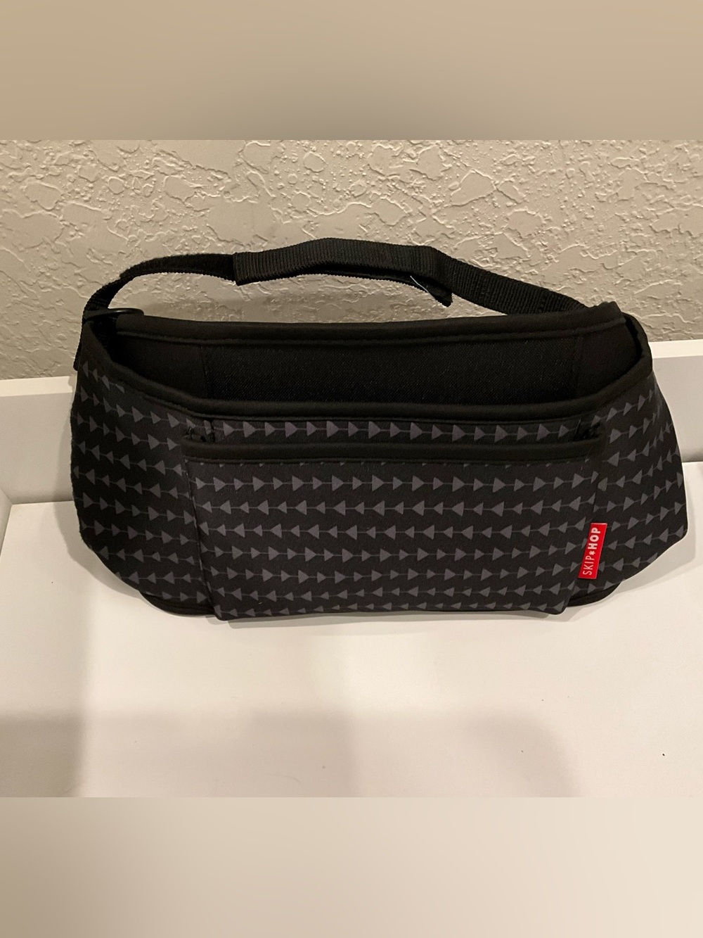 Skip Hop Stroller Organizer Caddy Parent Console Cup Holders Black